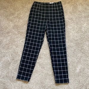 black and white plaid pants